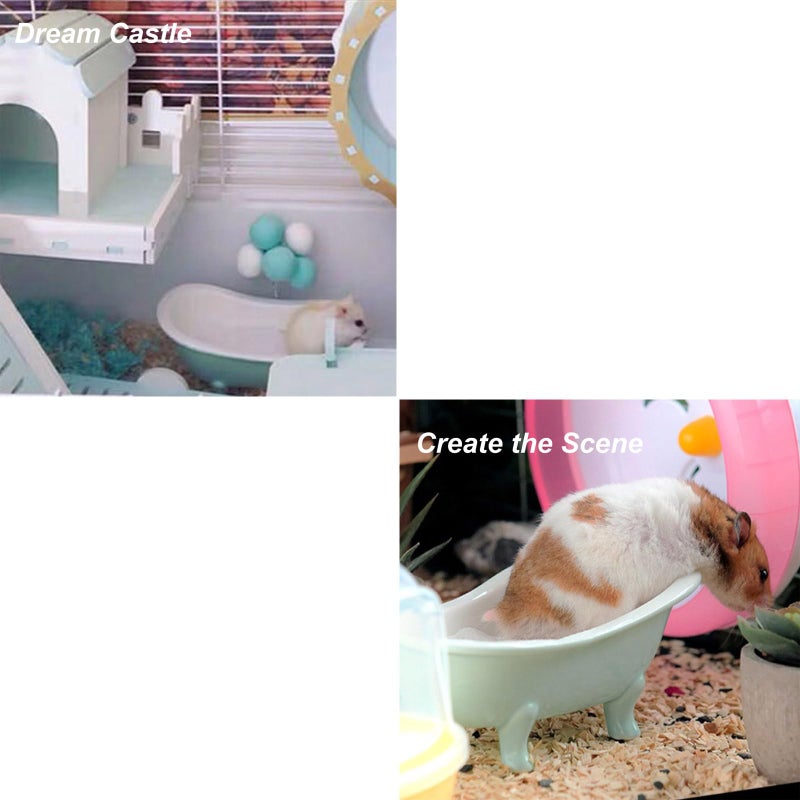 KnocKconK Summer Hamster Ceramic Bed Bathtub, Small Animal Ice Accessories Cage Hideout Toysï¼ŒBird Relax Habitat House, Sleep Pad Nest or Hamster, Food Bowl for Guinea Pigs/Squirrel/Chinchilla - Image 3